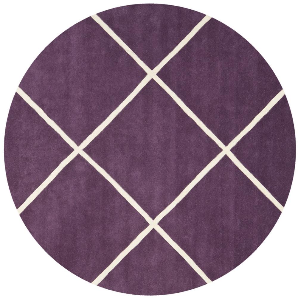 CHATHAM, PURPLE / IVORY, 7' X 7' Round, Area Rug, CHT720F-7R