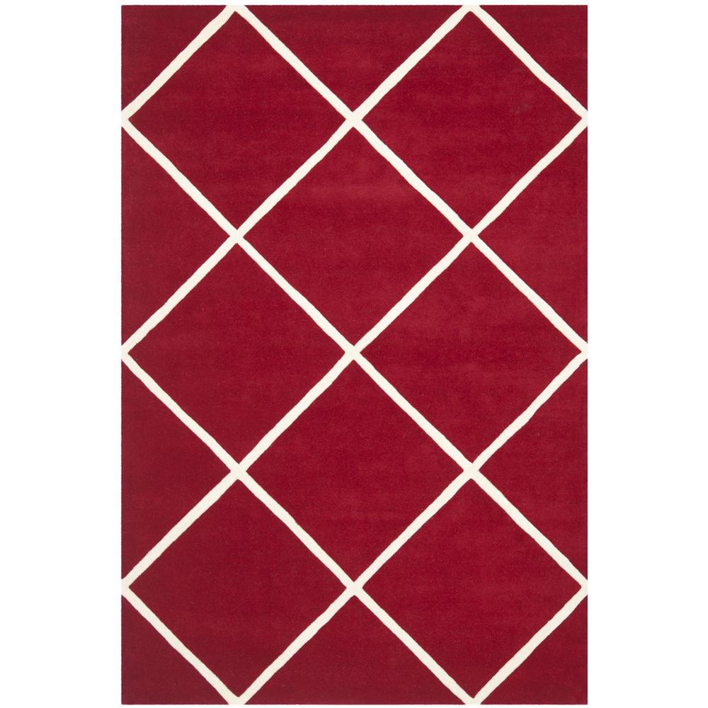 CHATHAM, RED / IVORY, 6' X 9', Area Rug, CHT720G-6