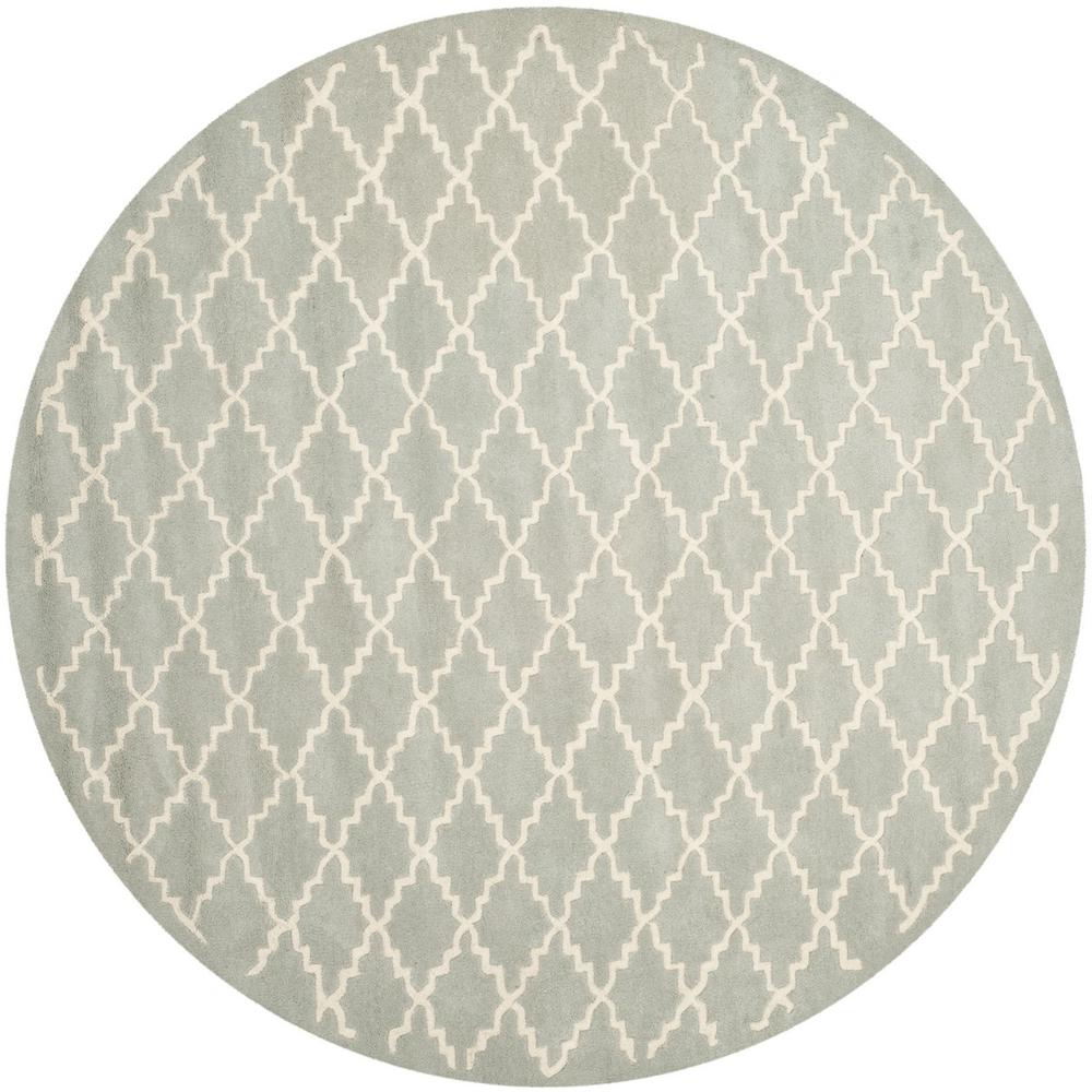 CHATHAM, LIGHT BLUE / IVORY, 7' X 7' Round, Area Rug, CHT721E-7R