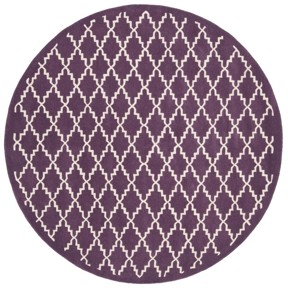 CHATHAM, PURPLE / IVORY, 7' X 7' Round, Area Rug, CHT721F-7R