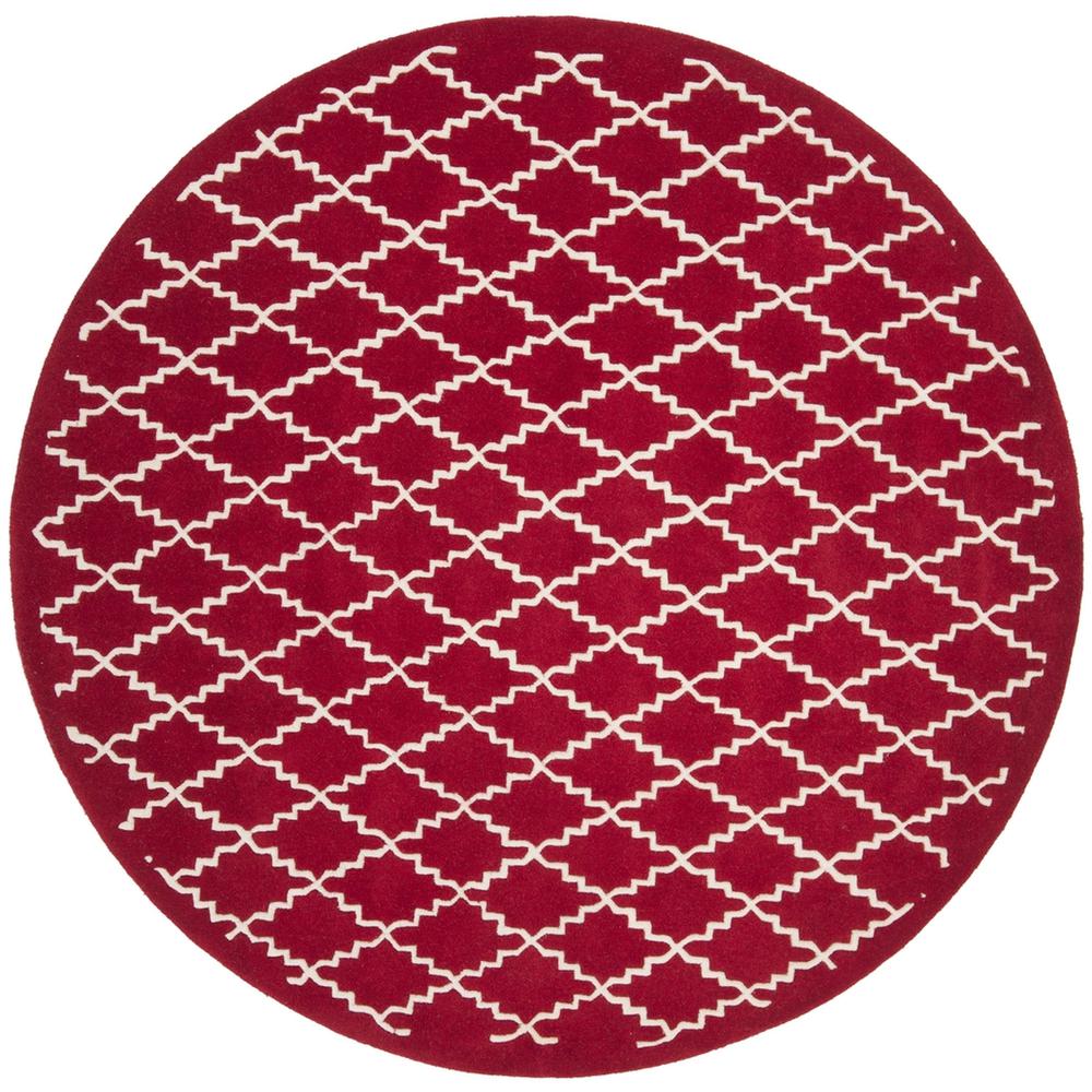 CHATHAM, RED / IVORY, 7' X 7' Round, Area Rug, CHT721G-7R
