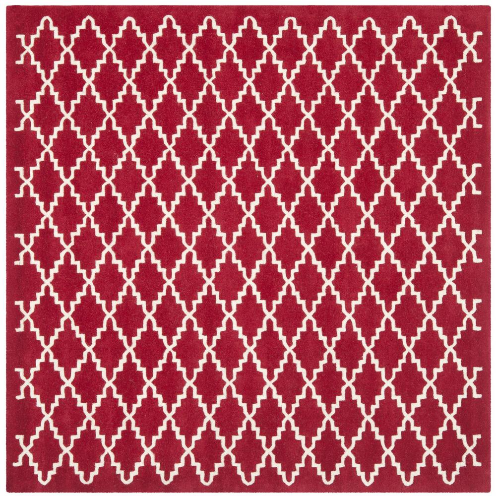 CHATHAM, RED / IVORY, 7' X 7' Square, Area Rug, CHT721G-7SQ