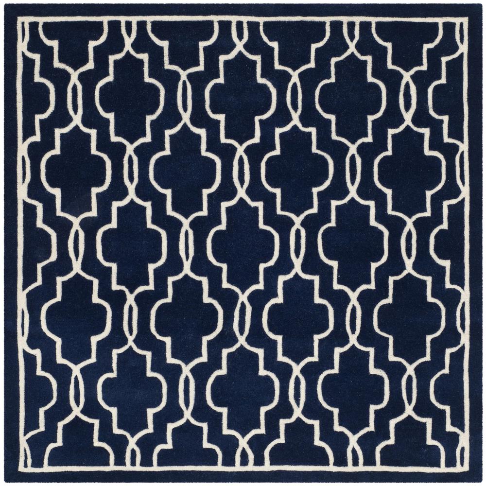 CHATHAM, DARK BLUE / IVORY, 5' X 5' Square, Area Rug, CHT723C-5SQ