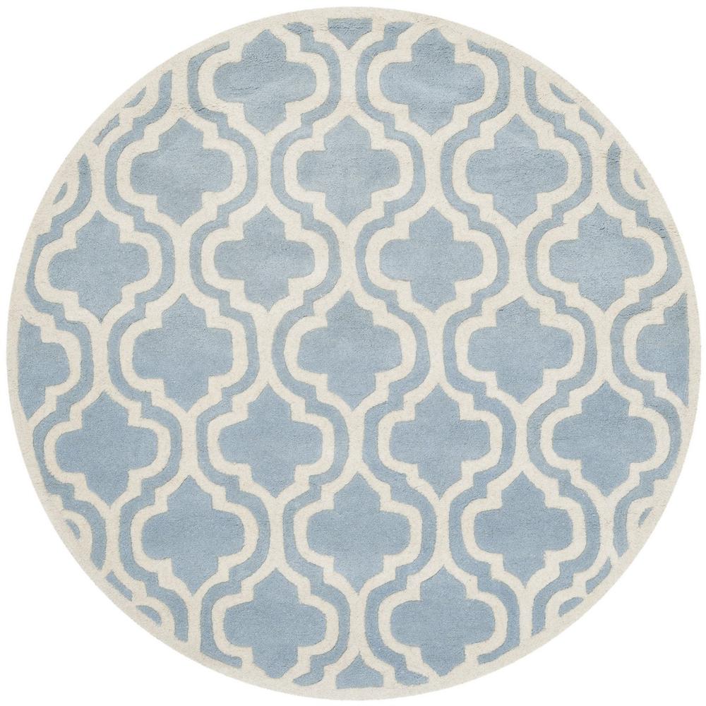 CHATHAM, BLUE / IVORY, 5' X 5' Round, Area Rug, CHT727B-5R