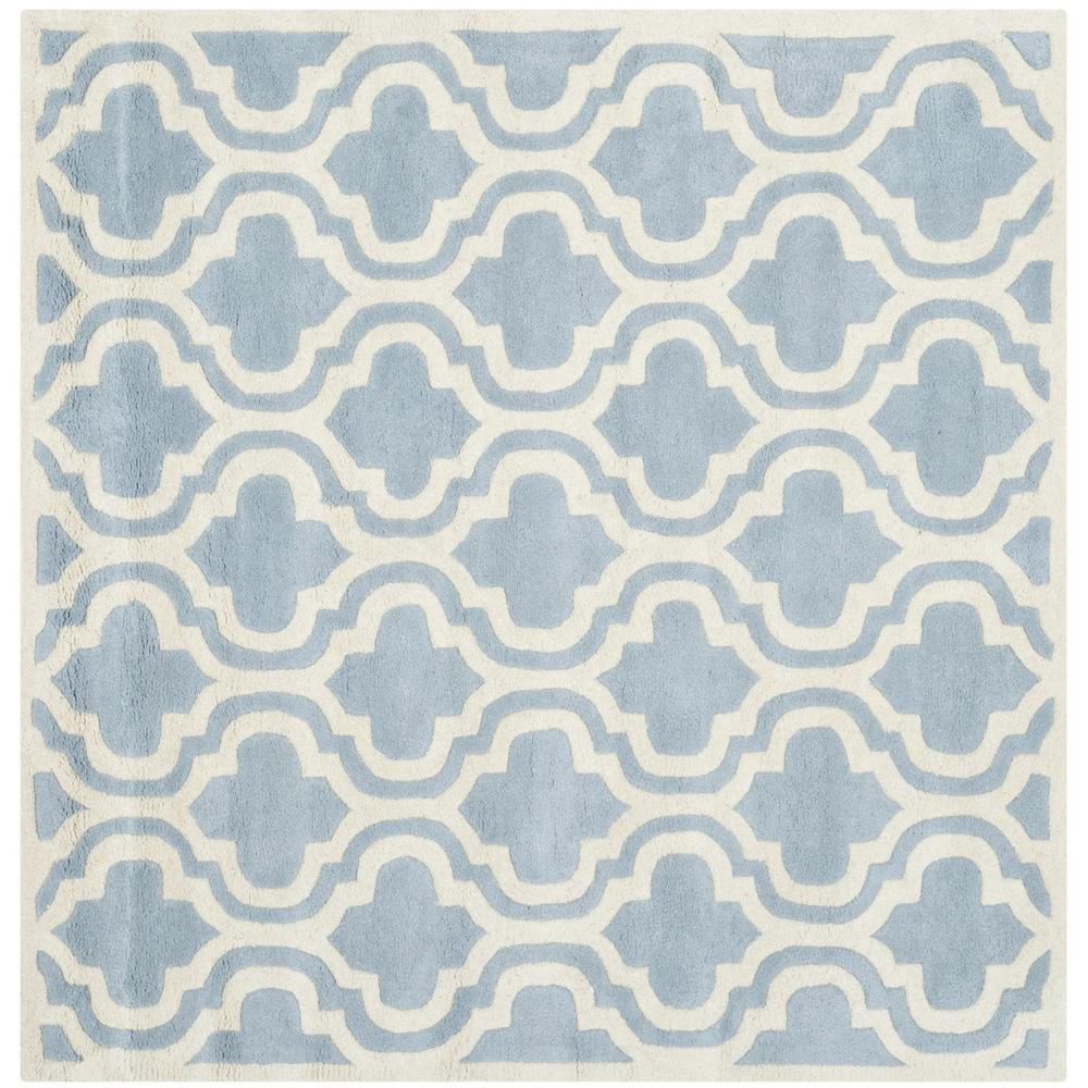 CHATHAM, BLUE / IVORY, 5' X 5' Square, Area Rug, CHT727B-5SQ