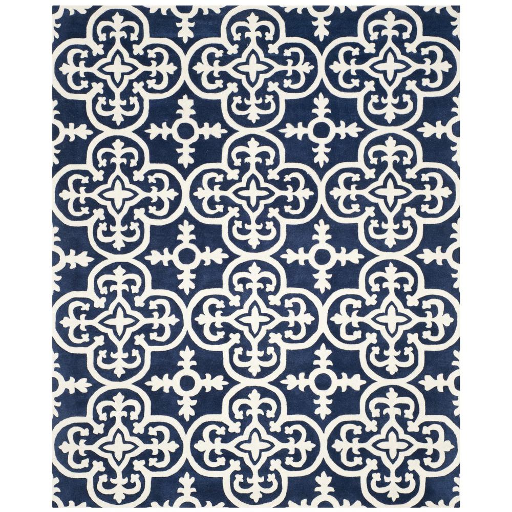 CHATHAM, DARK BLUE / IVORY, 8' X 10', Area Rug, CHT729C-8