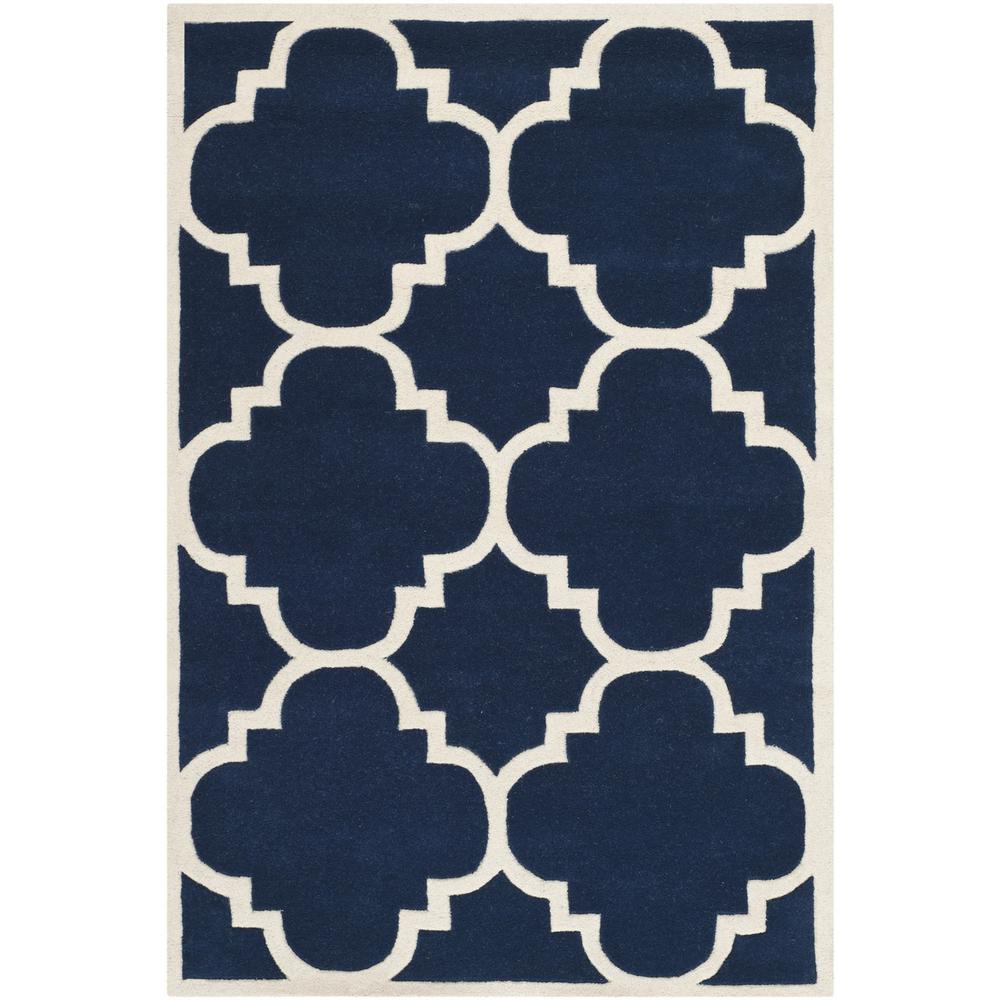 CHATHAM, DARK BLUE / IVORY, 4' X 6', Area Rug, CHT730C-4