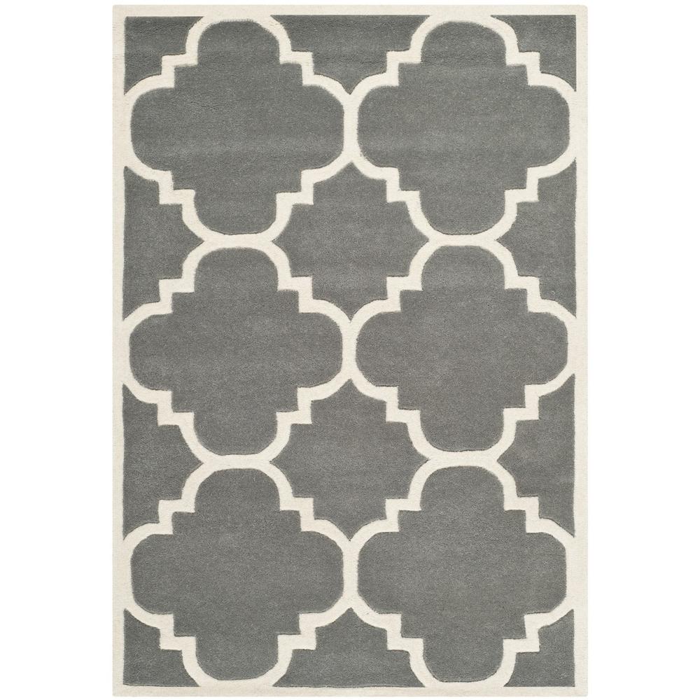 CHATHAM, DARK GREY / IVORY, 4' X 6', Area Rug, CHT730D-4