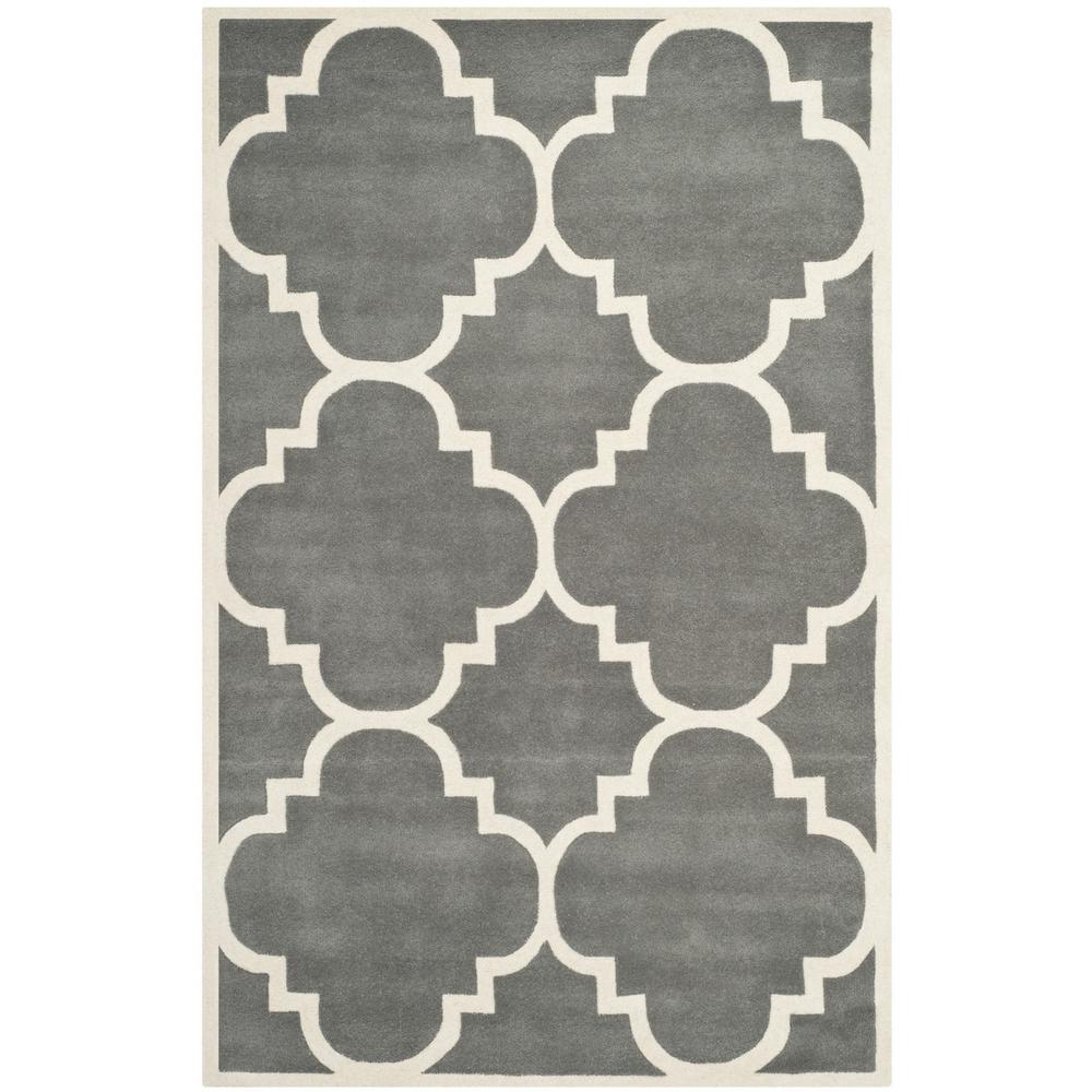 CHATHAM, DARK GREY / IVORY, 5' X 8', Area Rug, CHT730D-5