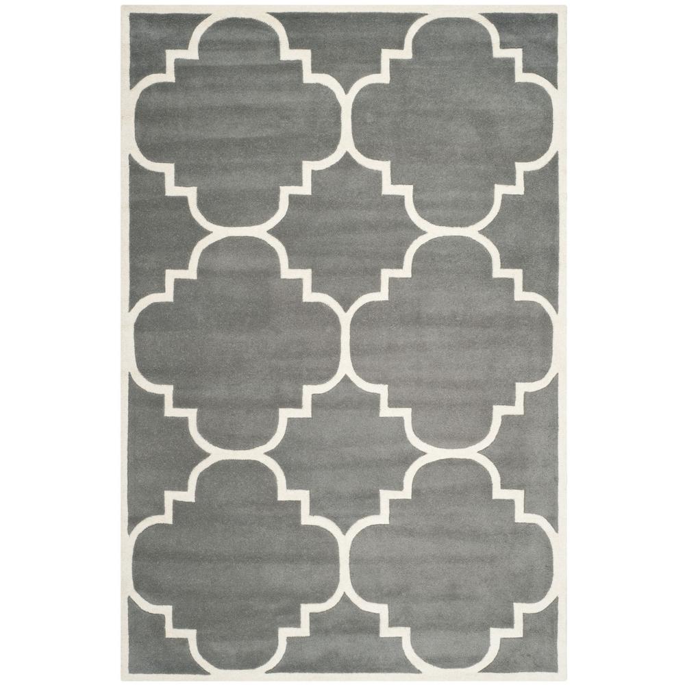 CHATHAM, DARK GREY / IVORY, 6' X 9', Area Rug, CHT730D-6