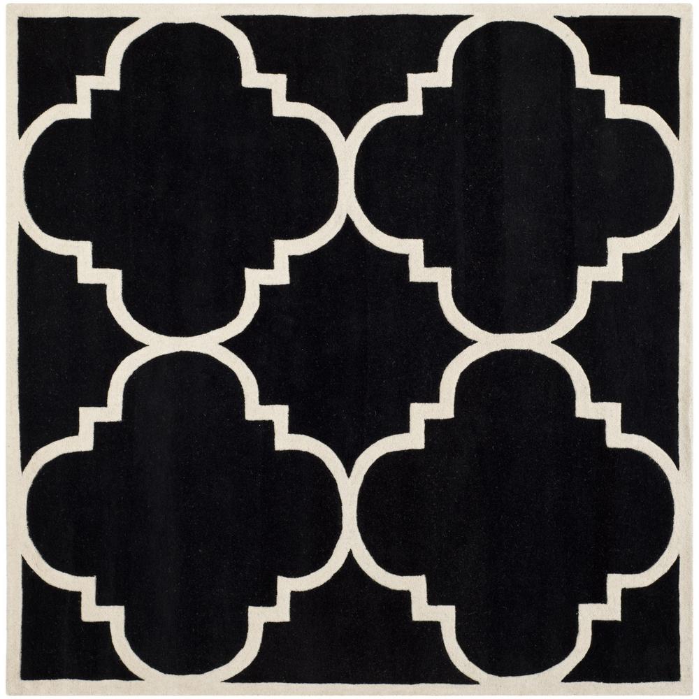 CHATHAM, BLACK / IVORY, 7' X 7' Square, Area Rug, CHT730K-7SQ