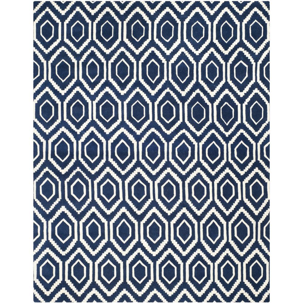 CHATHAM, DARK BLUE / IVORY, 8' X 10', Area Rug, CHT731C-8