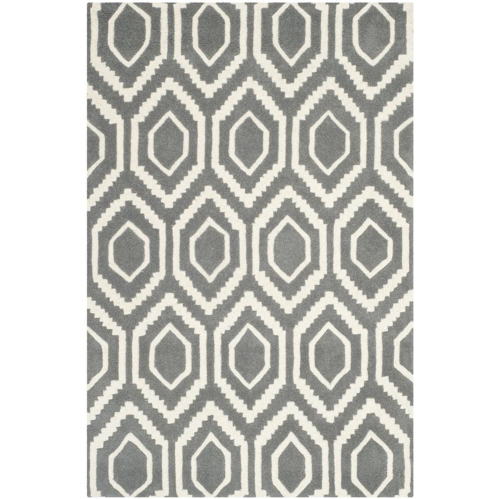CHATHAM, DARK GREY / IVORY, 4' X 6', Area Rug, CHT731D-4