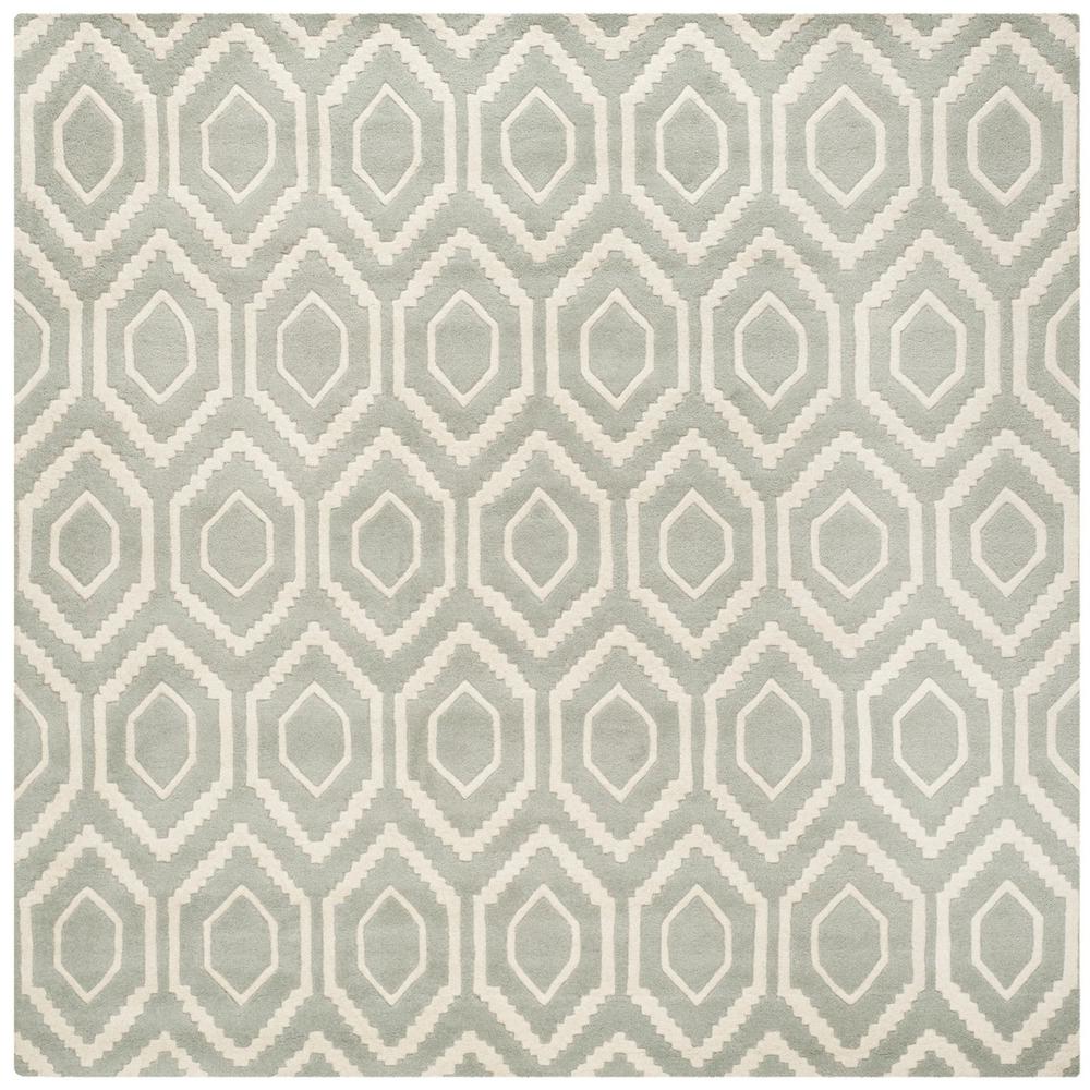CHATHAM, GREY / IVORY, 4' X 4' Square, Area Rug, CHT731E-4SQ