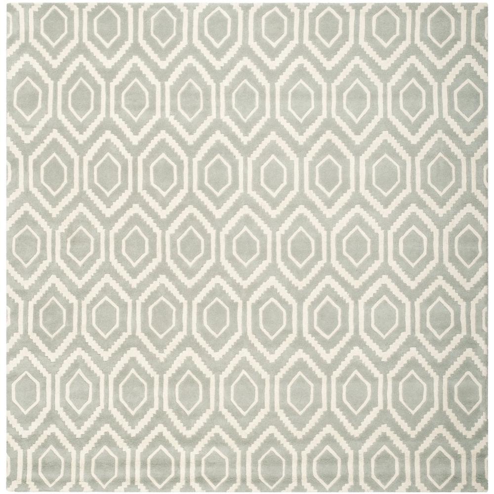 CHATHAM, GREY / IVORY, 8'-9" X 8'-9" Square, Area Rug, CHT731E-9SQ