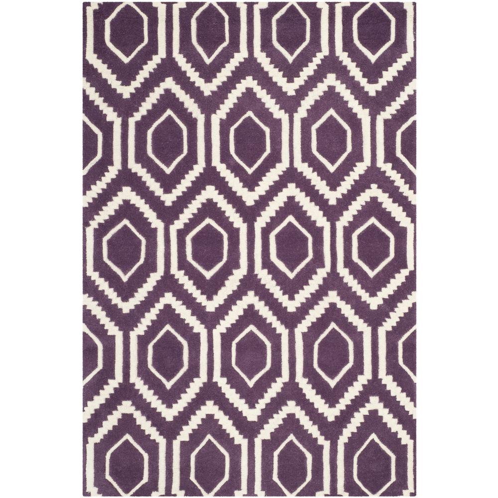 CHATHAM, PURPLE / IVORY, 4' X 6', Area Rug, CHT731F-4
