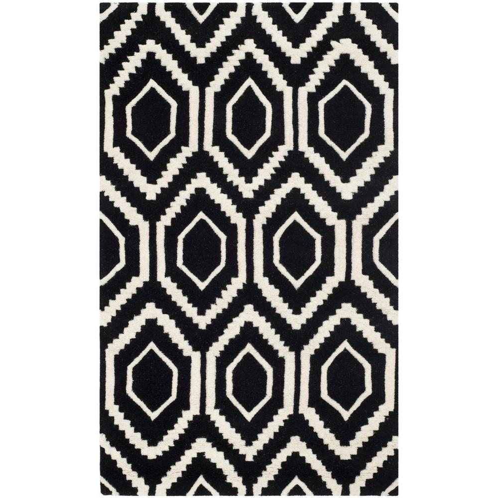 CHATHAM, BLACK / IVORY, 3' X 5', Area Rug, CHT731K-3