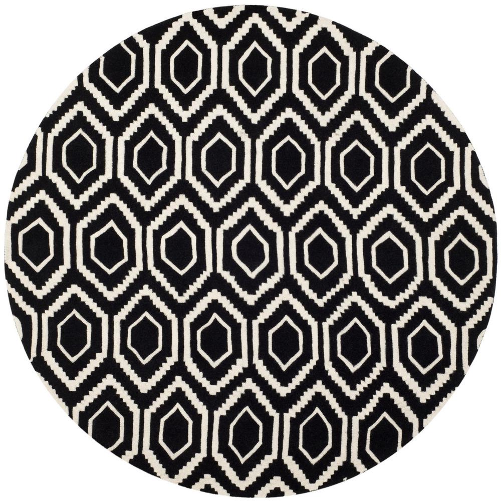 CHATHAM, BLACK / IVORY, 7' X 7' Round, Area Rug, CHT731K-7R