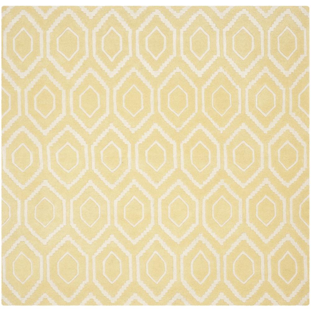 CHATHAM, LIGHT GOLD / IVORY, 7' X 7' Square, Area Rug, CHT731L-7SQ