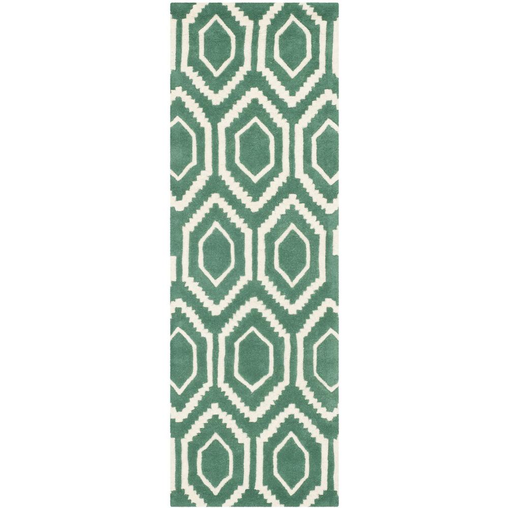 CHATHAM, TEAL / IVORY, 2'-3" X 7', Area Rug, CHT731T-27