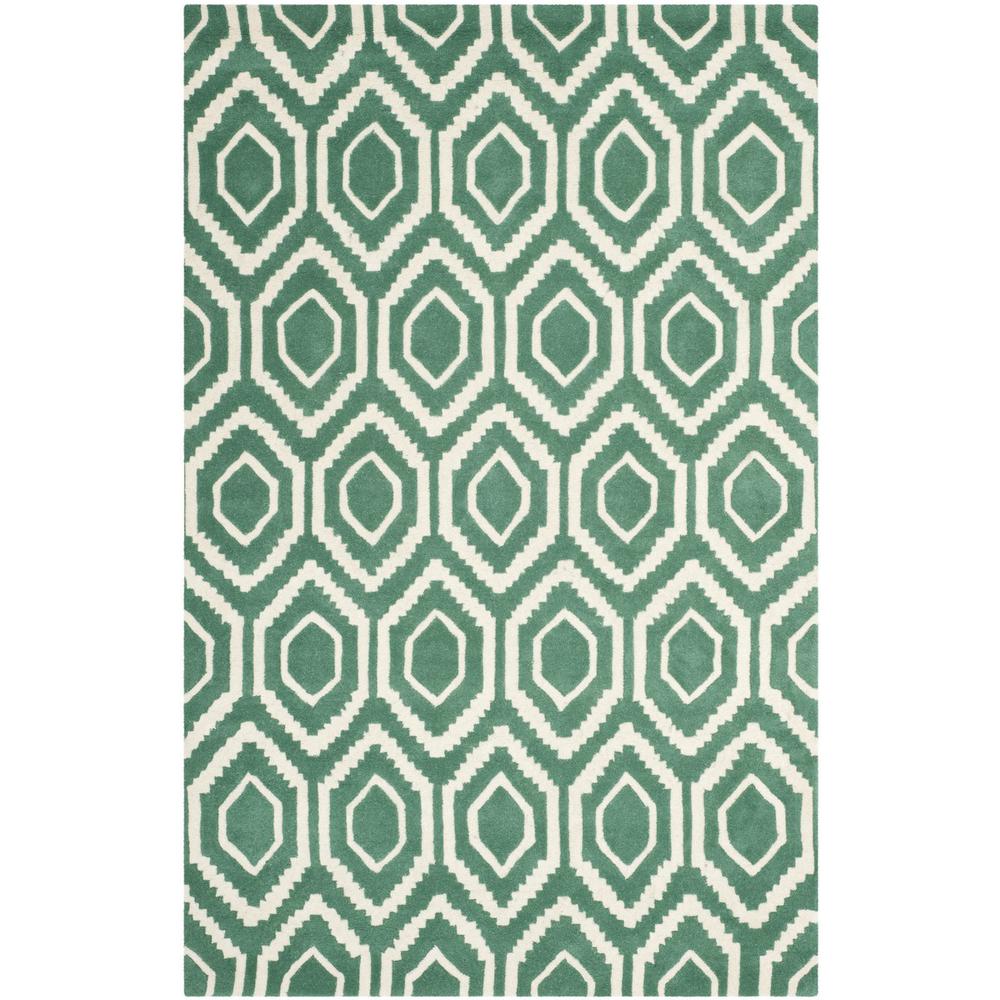 CHATHAM, TEAL / IVORY, 5' X 8', Area Rug, CHT731T-5