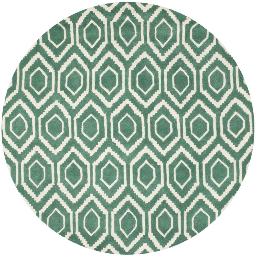 CHATHAM, TEAL / IVORY, 7' X 7' Round, Area Rug, CHT731T-7R