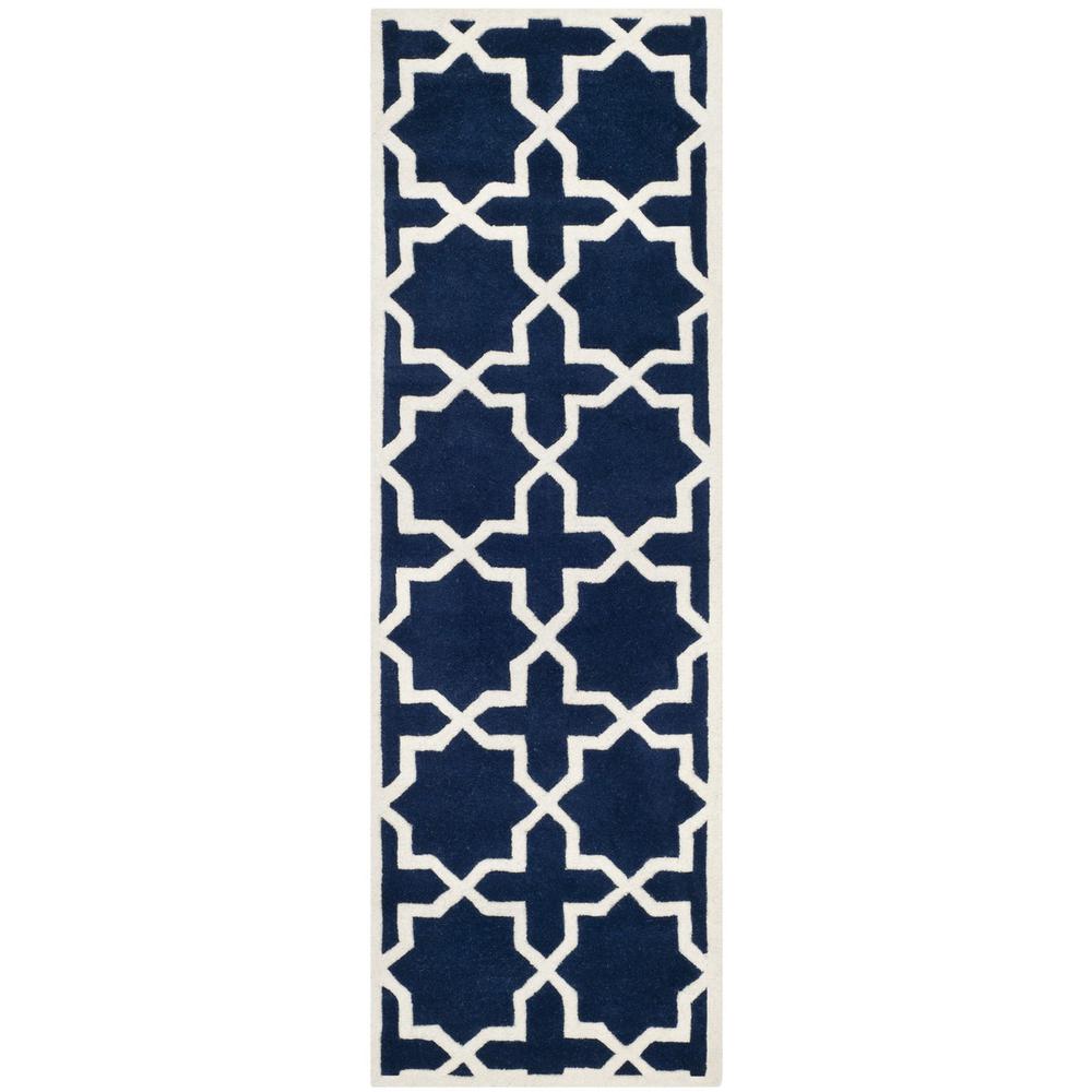 CHATHAM, DARK BLUE / IVORY, 2'-3" X 11', Area Rug, CHT732C-211