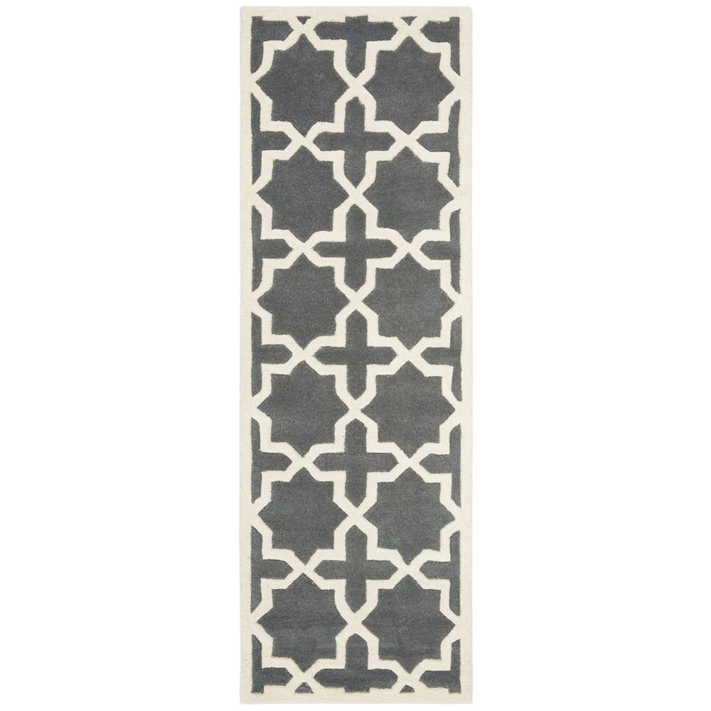 CHATHAM, DARK GREY / IVORY, 2'-3" X 11', Area Rug, CHT732D-211