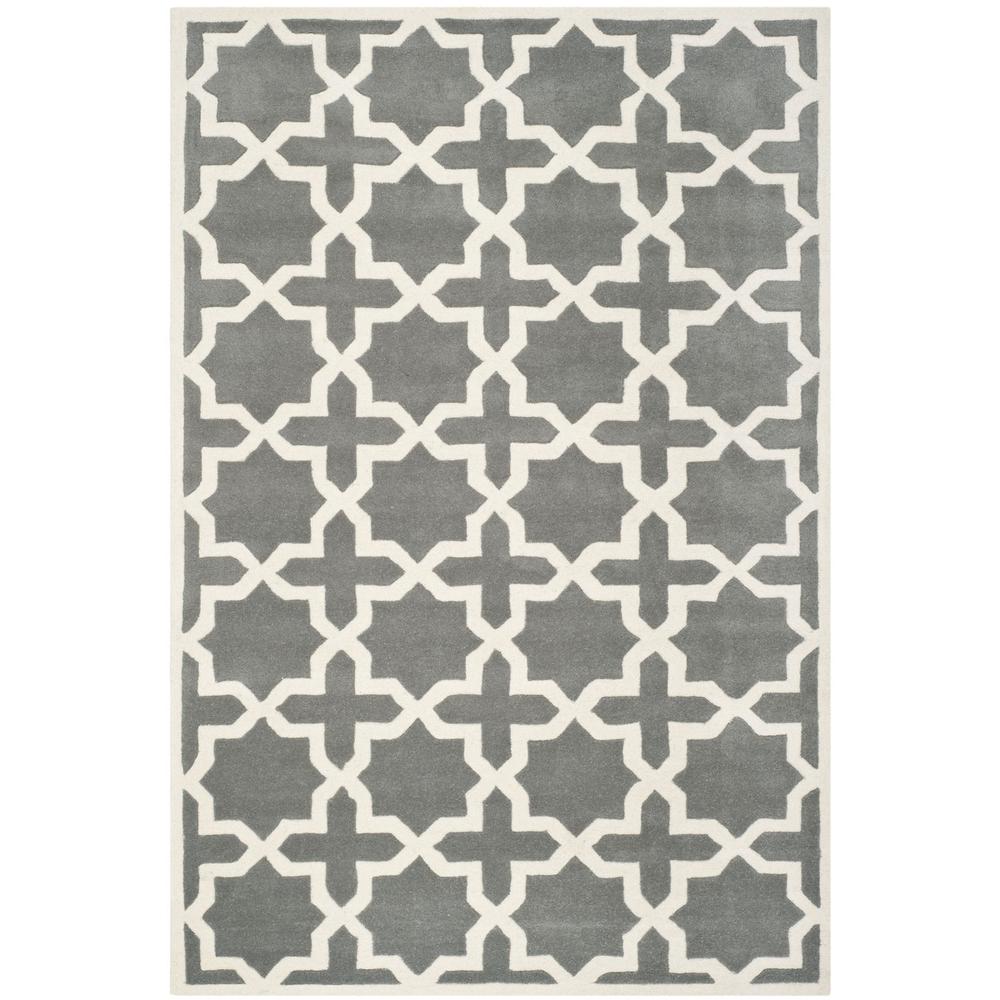 CHATHAM, DARK GREY / IVORY, 6' X 9', Area Rug, CHT732D-6