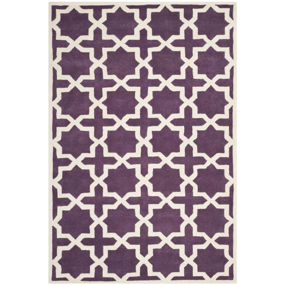 CHATHAM, PURPLE / IVORY, 5' X 8', Area Rug, CHT732F-5