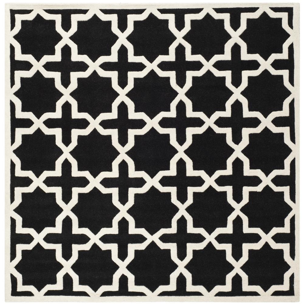 CHATHAM, BLACK / IVORY, 7' X 7' Square, Area Rug, CHT732K-7SQ