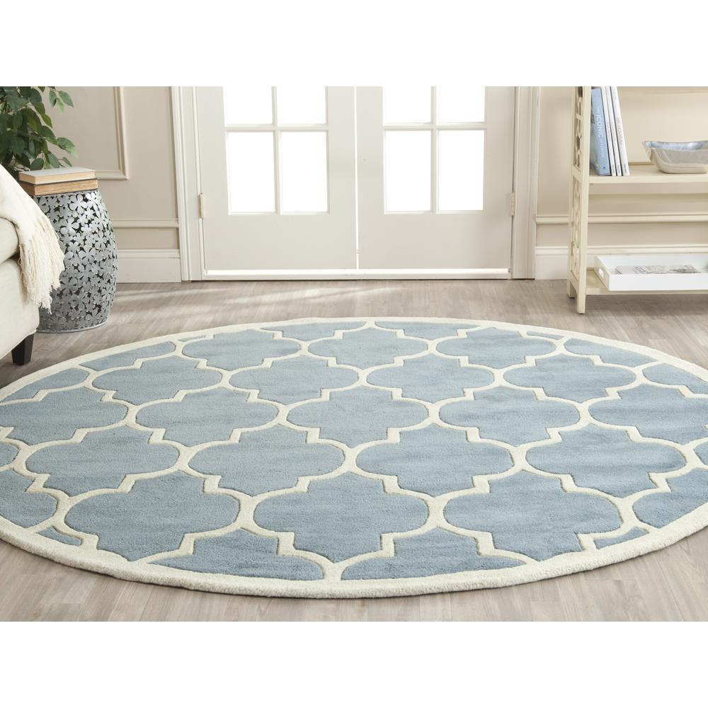 CHATHAM, BLUE / IVORY, 4' X 4' Round, Area Rug, CHT733B-4R