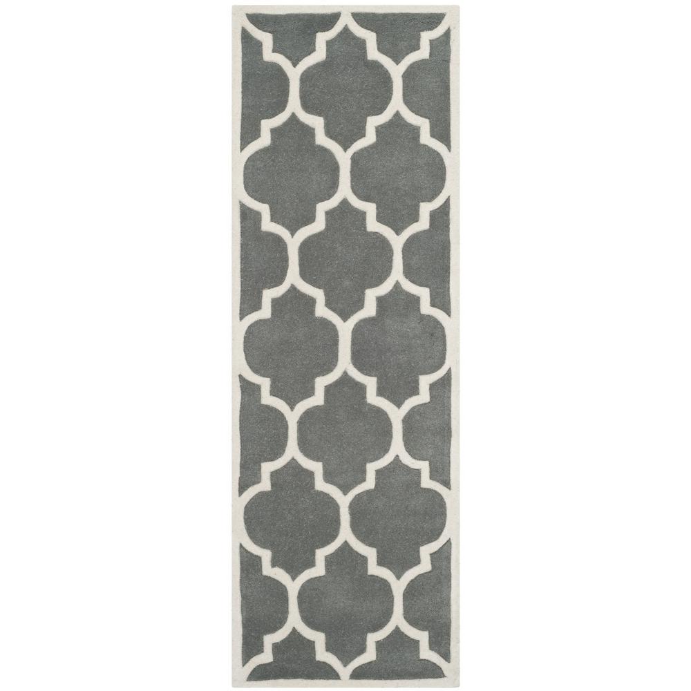 CHATHAM, DARK GREY / IVORY, 2'-3" X 11', Area Rug, CHT733D-211