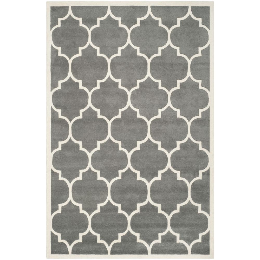 CHATHAM, DARK GREY / IVORY, 5' X 8', Area Rug, CHT733D-5