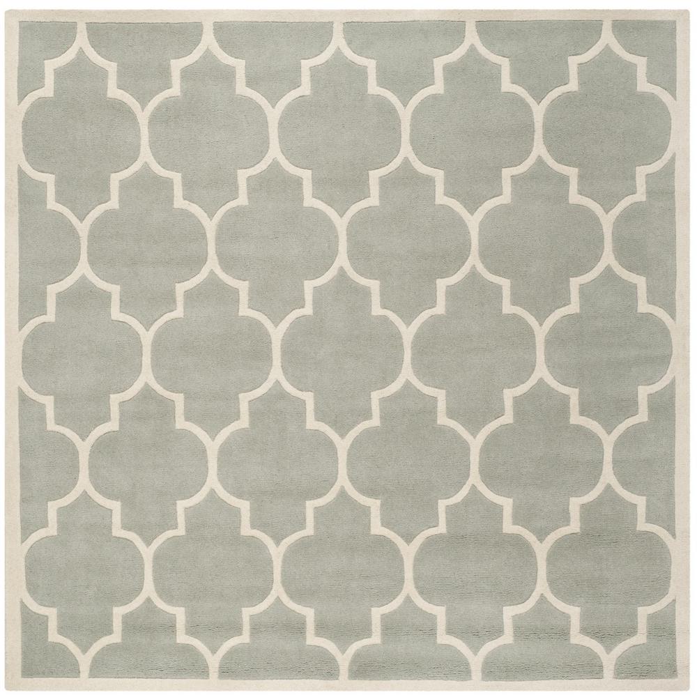 CHATHAM, GREY / IVORY, 4' X 4' Square, Area Rug, CHT733E-4SQ