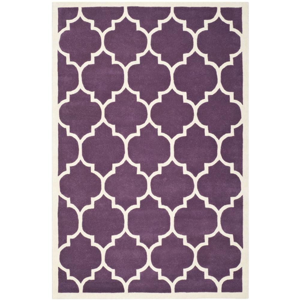 CHATHAM, PURPLE / IVORY, 5' X 8', Area Rug, CHT733F-5