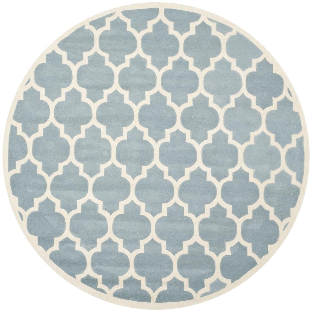 CHATHAM, BLUE / IVORY, 7' X 7' Round, Area Rug, CHT734B-7R