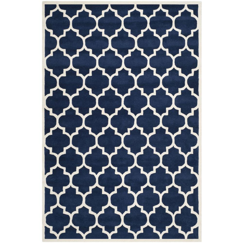 CHATHAM, DARK BLUE / IVORY, 6' X 9', Area Rug, CHT734C-6