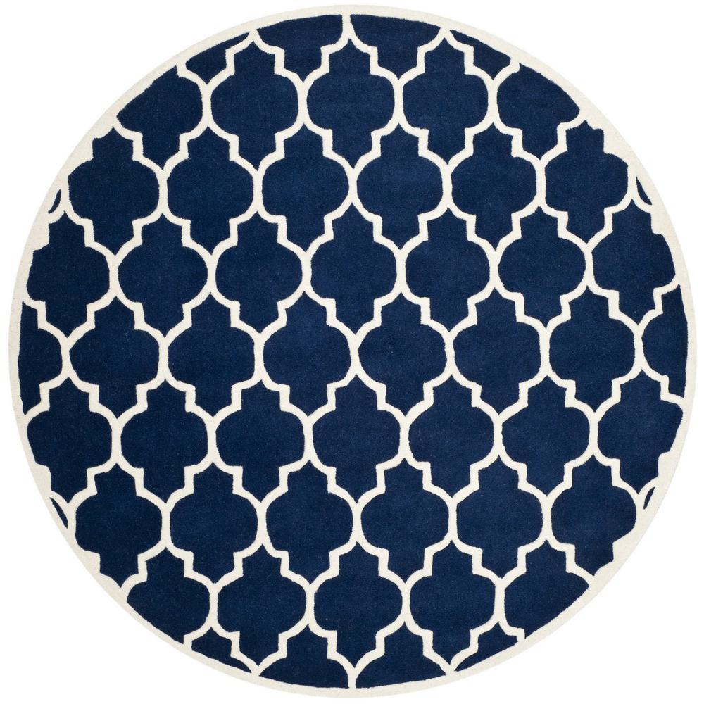 CHATHAM, DARK BLUE / IVORY, 5' X 5' Round, Area Rug, CHT734C-5R
