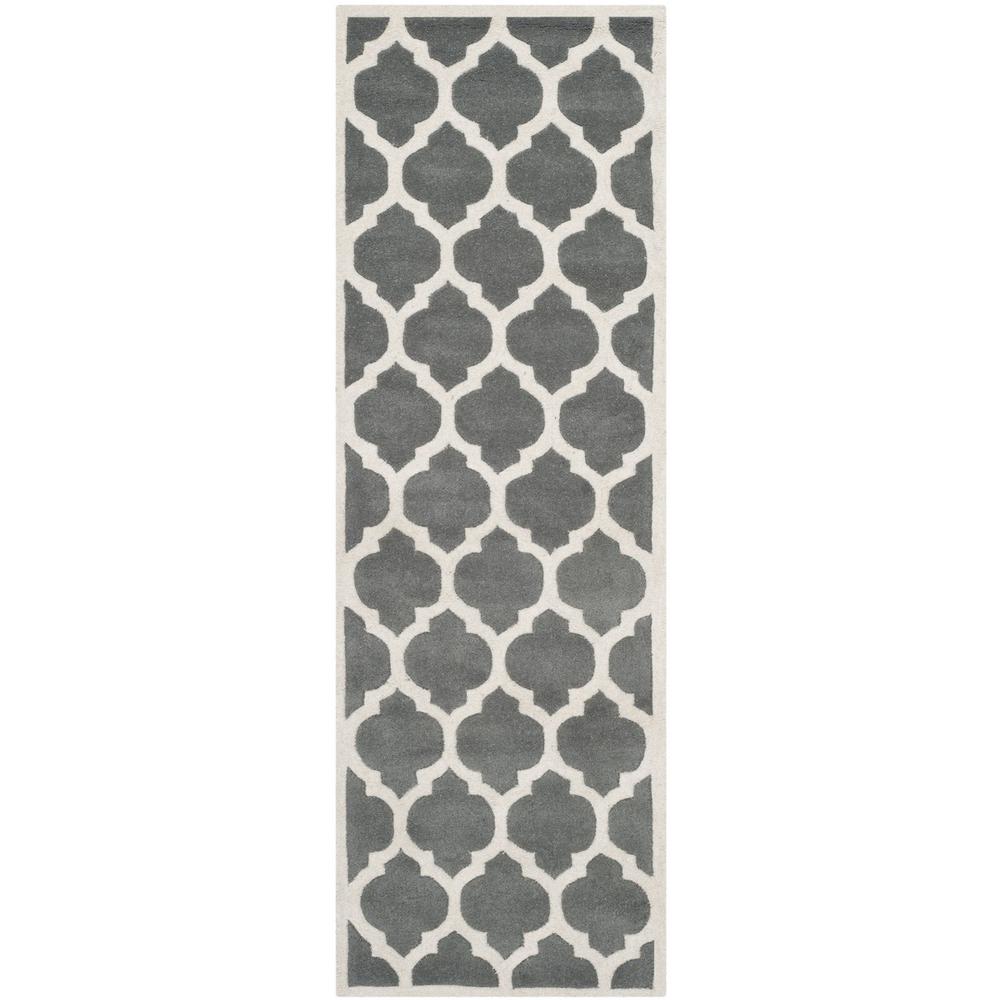 CHATHAM, DARK GREY / IVORY, 2'-3" X 11', Area Rug, CHT734D-211