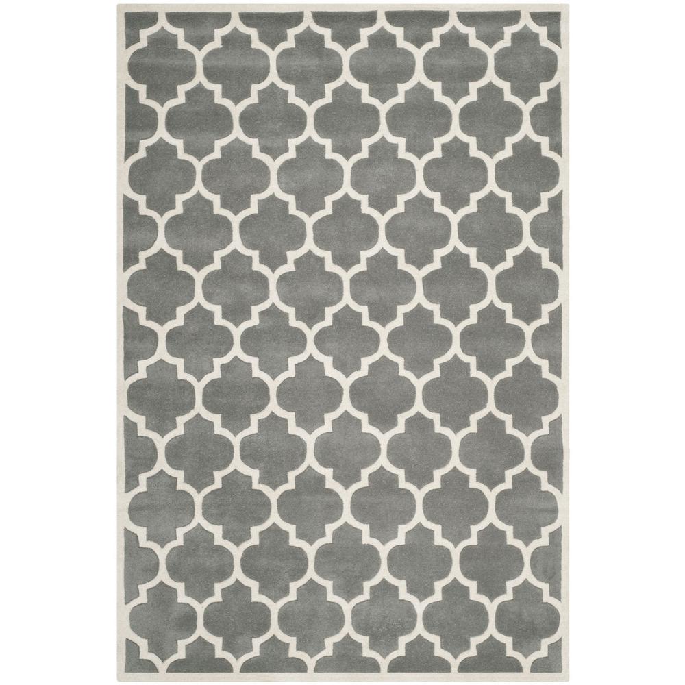 CHATHAM, DARK GREY / IVORY, 5' X 8', Area Rug, CHT734D-5