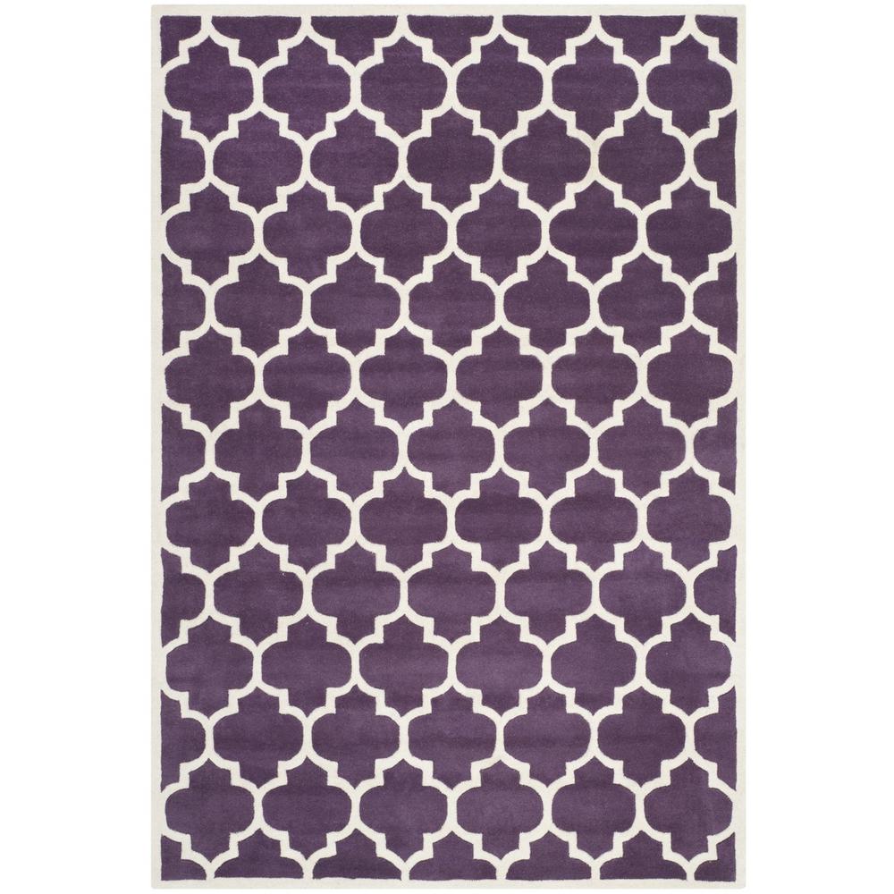 CHATHAM, PURPLE / IVORY, 6' X 9', Area Rug, CHT734F-6