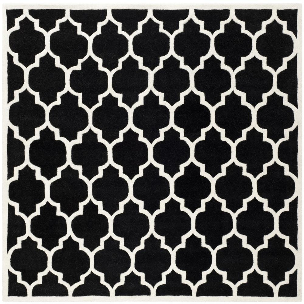 CHATHAM, BLACK / IVORY, 7' X 7' Square, Area Rug, CHT734K-7SQ