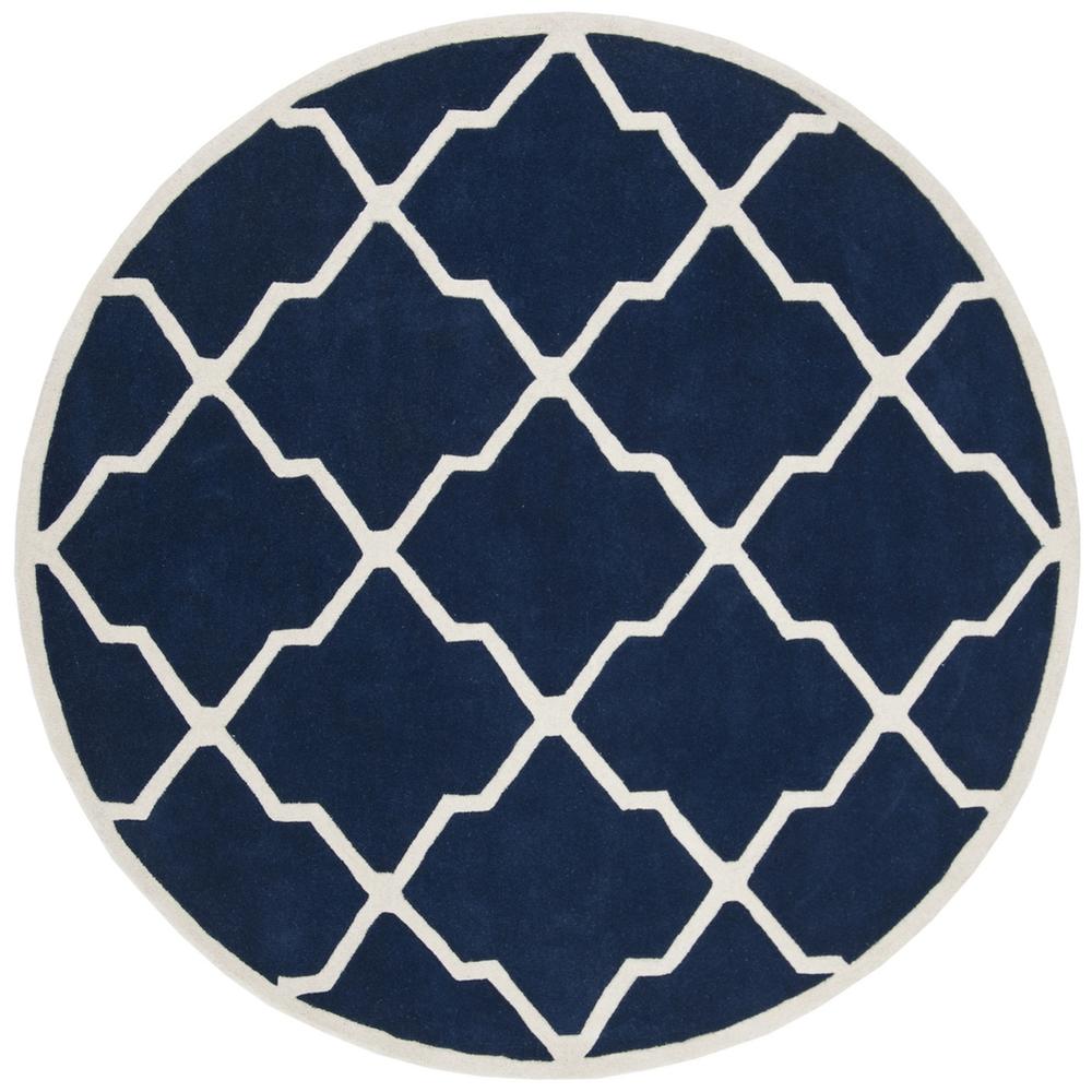 CHATHAM, DARK BLUE / IVORY, 5' X 5' Round, Area Rug, CHT735C-5R