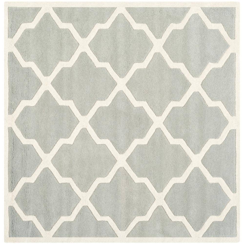 CHATHAM, GREY / IVORY, 5' X 5' Square, Area Rug, CHT735E-5SQ