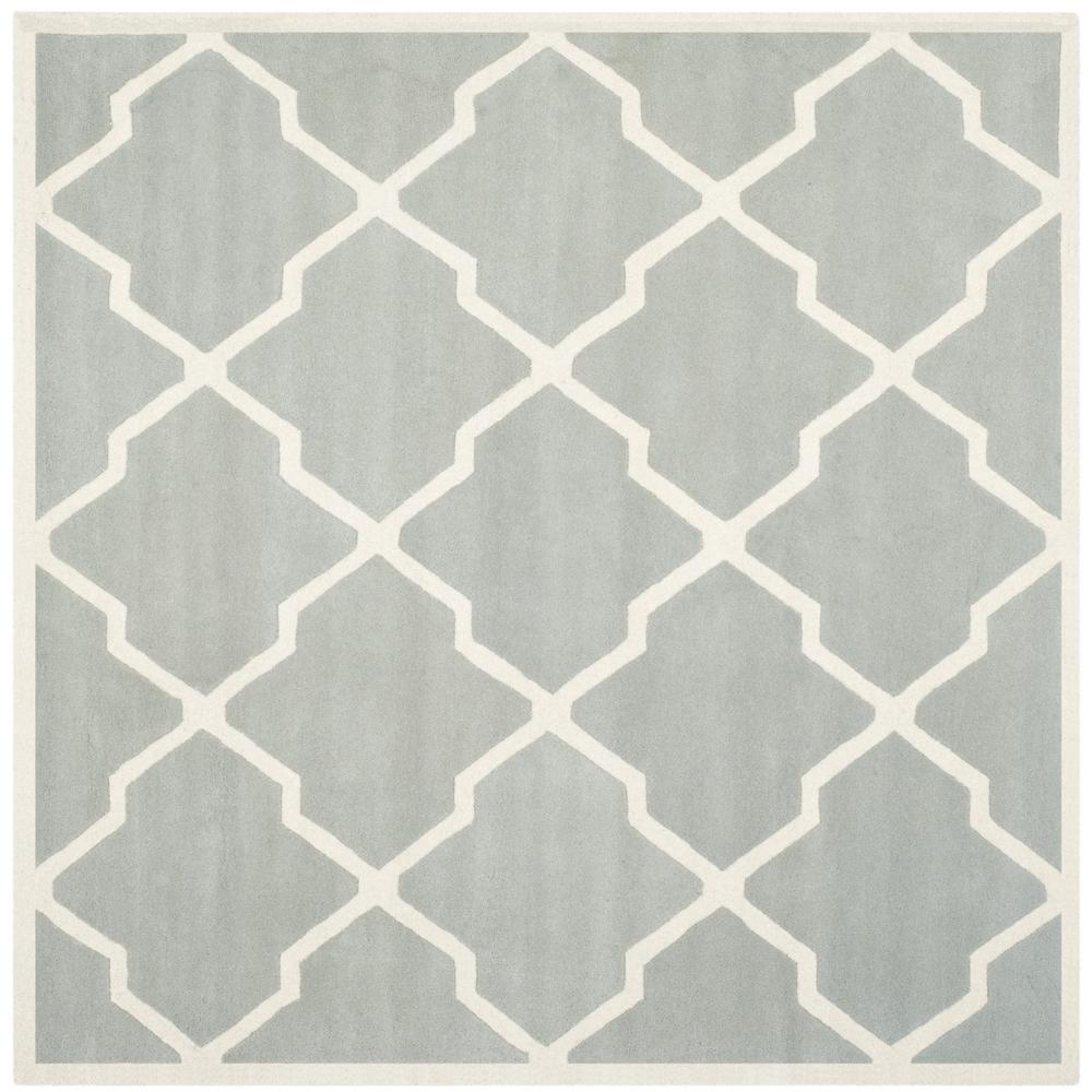 CHATHAM, GREY / IVORY, 7' X 7' Square, Area Rug, CHT735E-7SQ