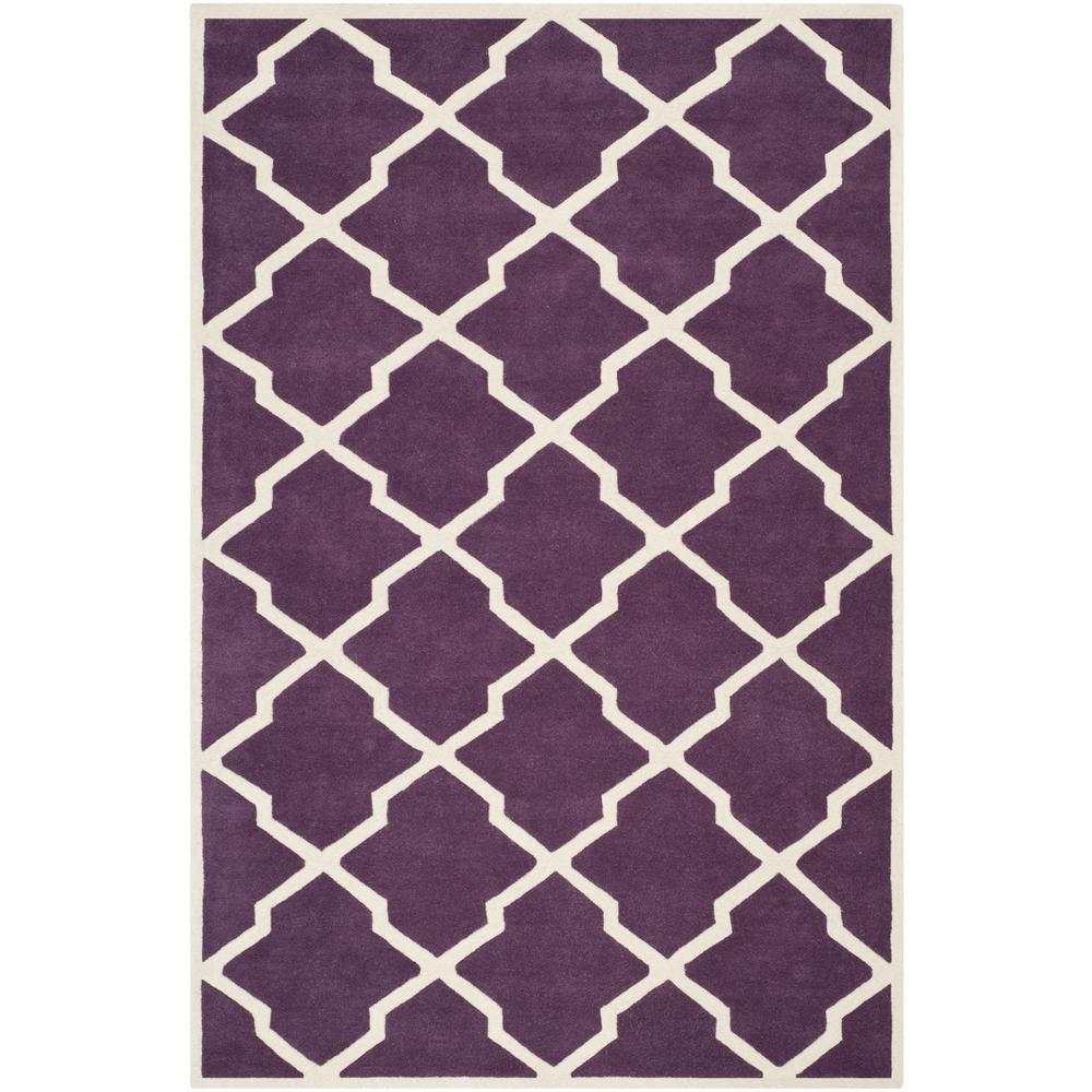 CHATHAM, PURPLE / IVORY, 6' X 9', Area Rug, CHT735F-6