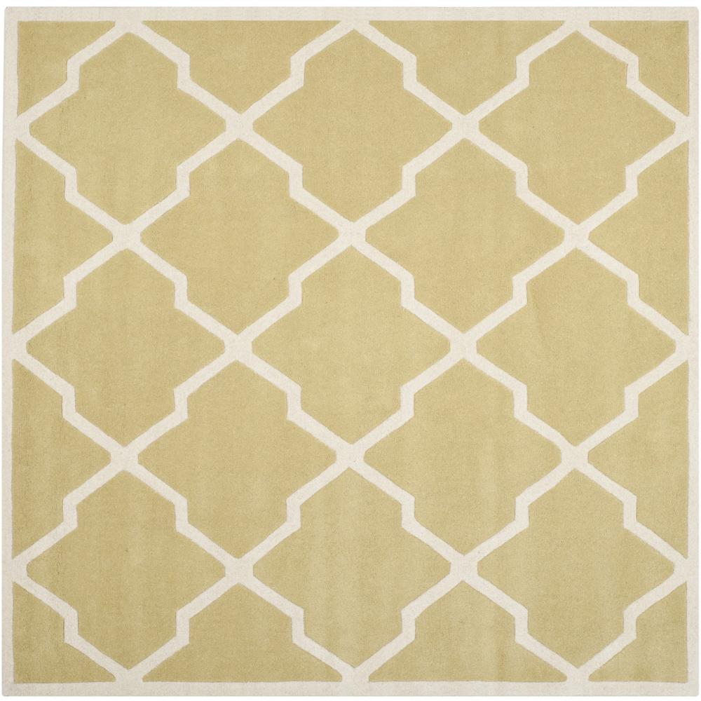 CHATHAM, LIGHT GOLD / IVORY, 7' X 7' Square, Area Rug, CHT735L-7SQ