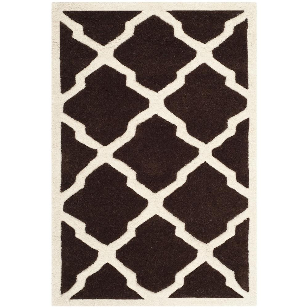 CHATHAM, DARK BROWN / IVORY, 2' X 3', Area Rug