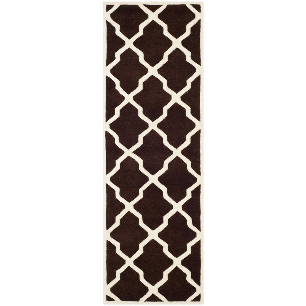 CHATHAM, DARK BROWN / IVORY, 2'-3" X 11', Area Rug